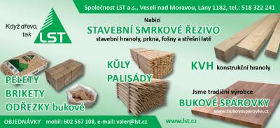 Společnost LST a.s. - prodej briket, pelet a bukových suchých odřezků (pytlovaných)